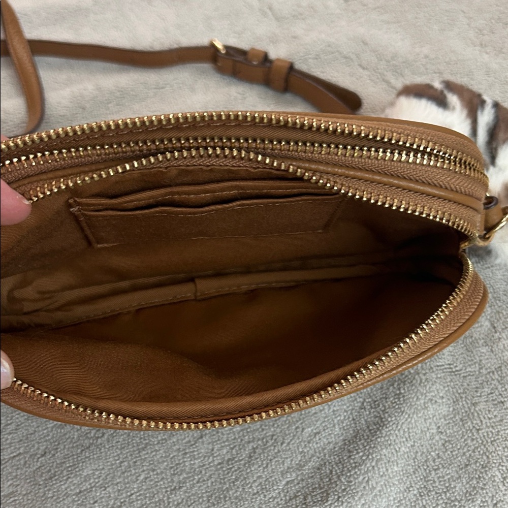 Coach Tan Pebbled Leather Crossbody Bag with Heart Charm - Picture 5 of 11